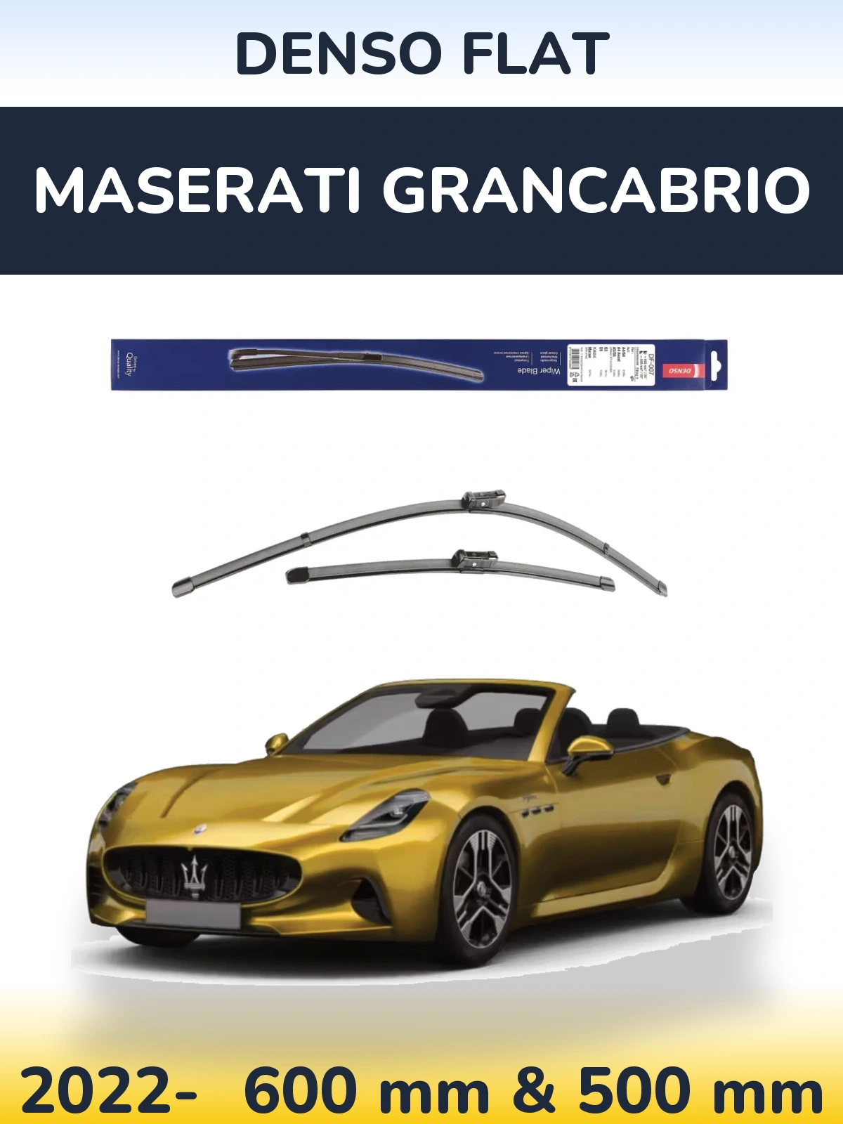 Komplet przednich wycieraczek Denso Flat 600 & 500 mm do Maserati GranCabrio 2022-2026