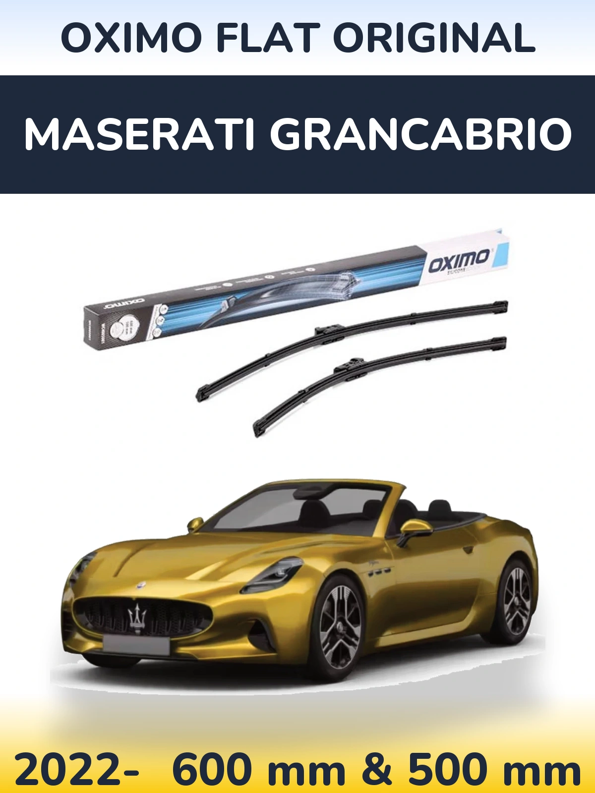 Комплект передних дворников Oximo Flat Original 600 & 500 мм для Maserati GranCabrio 2022-2026