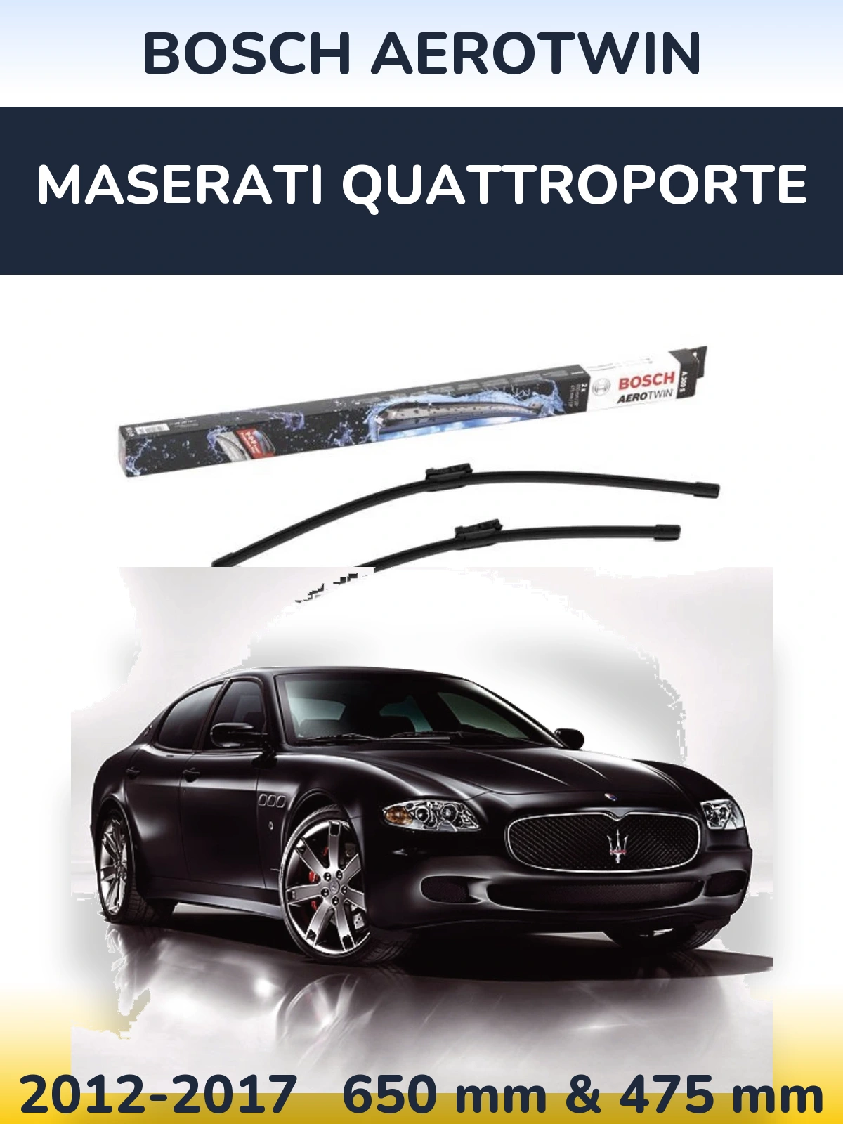 Komplet przednich wycieraczek BOSCH AeroTwin 650 & 475 mm do Maserati Quattroporte 2012-2017