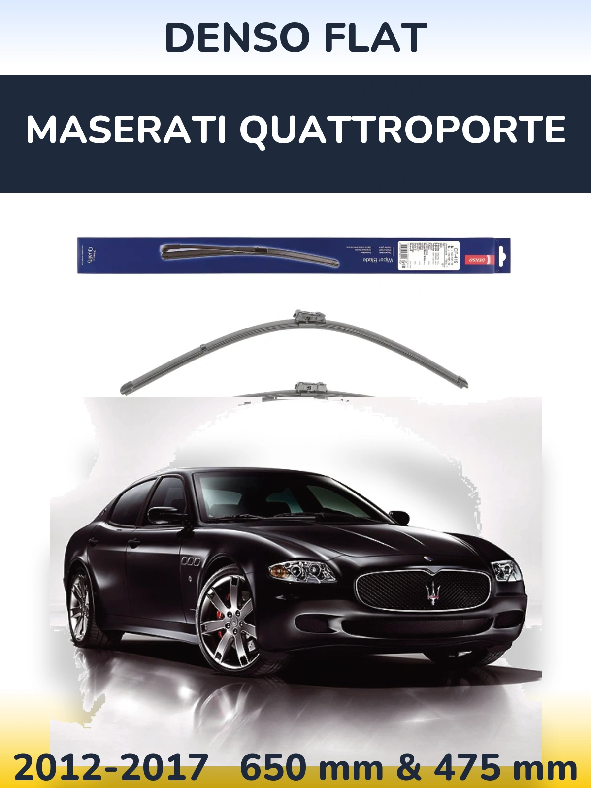 Komplet przednich wycieraczek Denso Flat 650 & 475 mm do Maserati Quattroporte 2012-2017