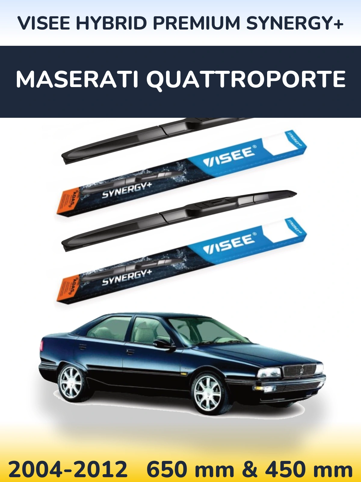 Комплект передних дворников VISEE HYBRID PREMIUM SYNERGY+ 650 & 450 мм для Maserati Quattroporte 2004-2012