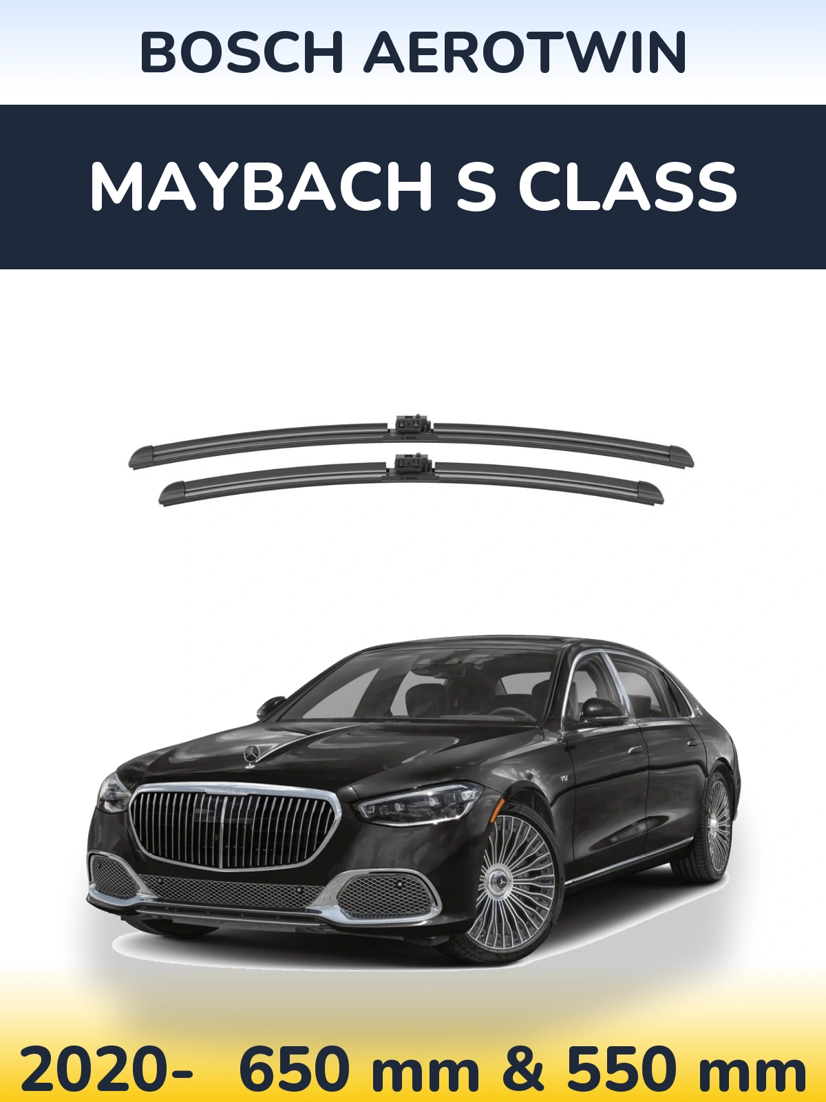 Komplet przednich wycieraczek BOSCH AeroTwin 650 & 550 mm do Maybach Klasa S 2020-2026