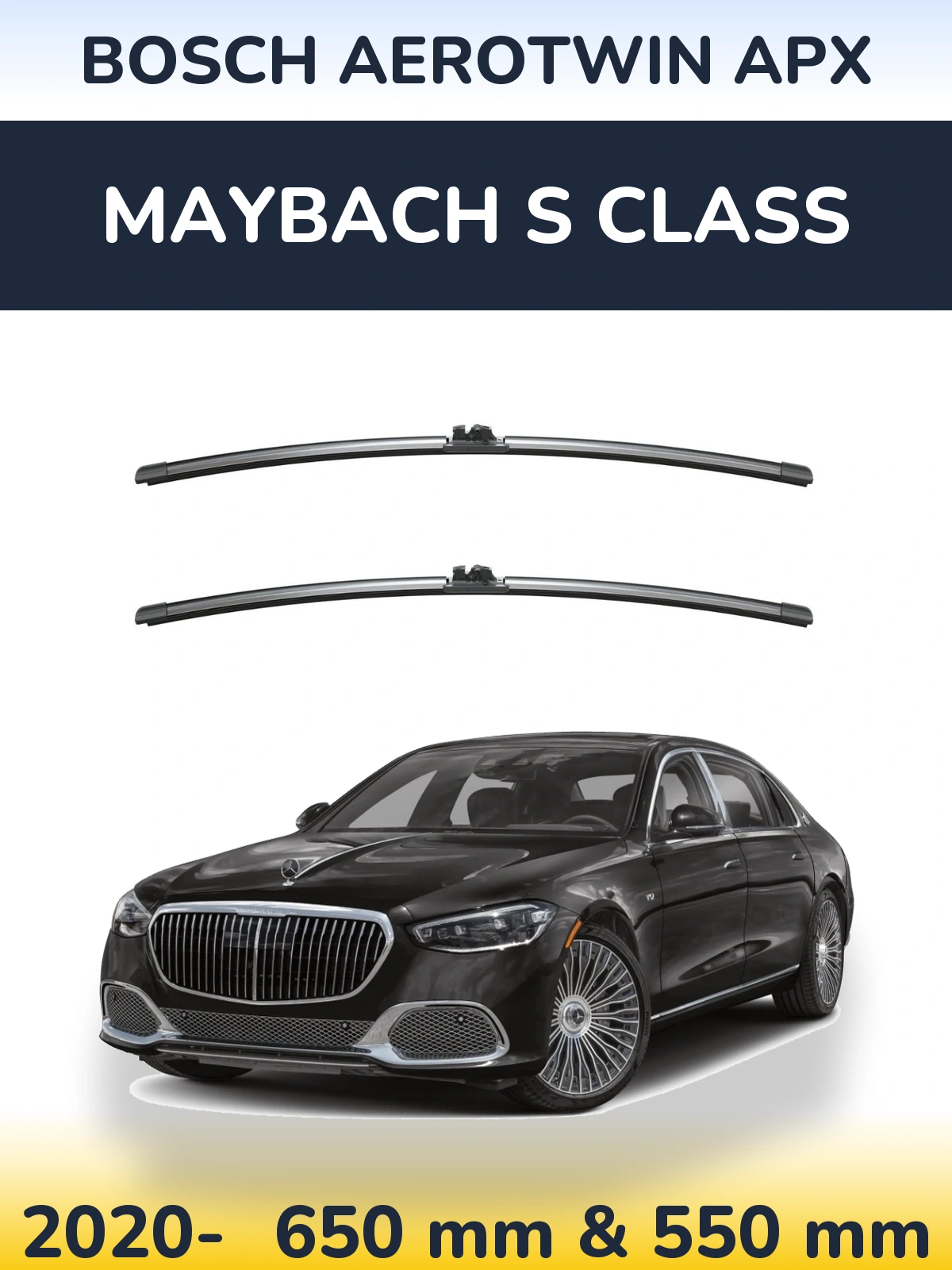Komplet przednich wycieraczek BOSCH AeroTwin APX 650 & 550 mm do Maybach Klasa S 2020-2026