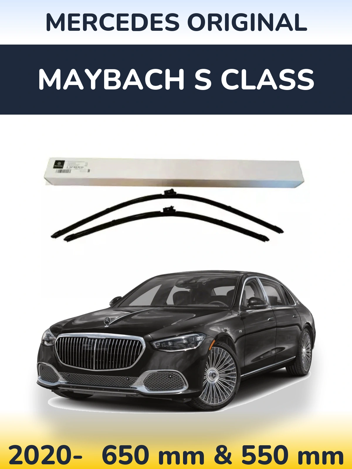 Komplet przednich wycieraczek Mercedes OEM Mercedes Original 650 & 550 mm do Maybach Klasa S 2020-2026