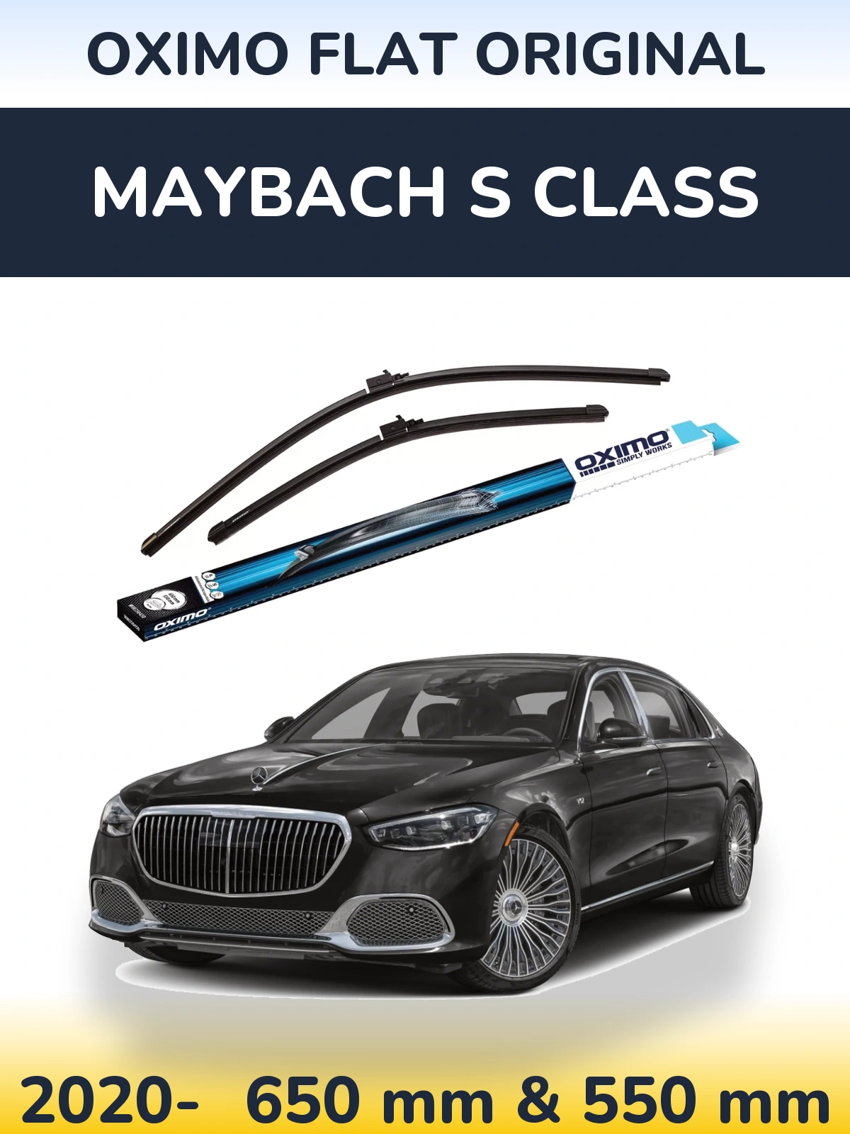 Komplet przednich wycieraczek Oximo Flat Original 650 & 550 mm do Maybach Klasa S 2020-2026