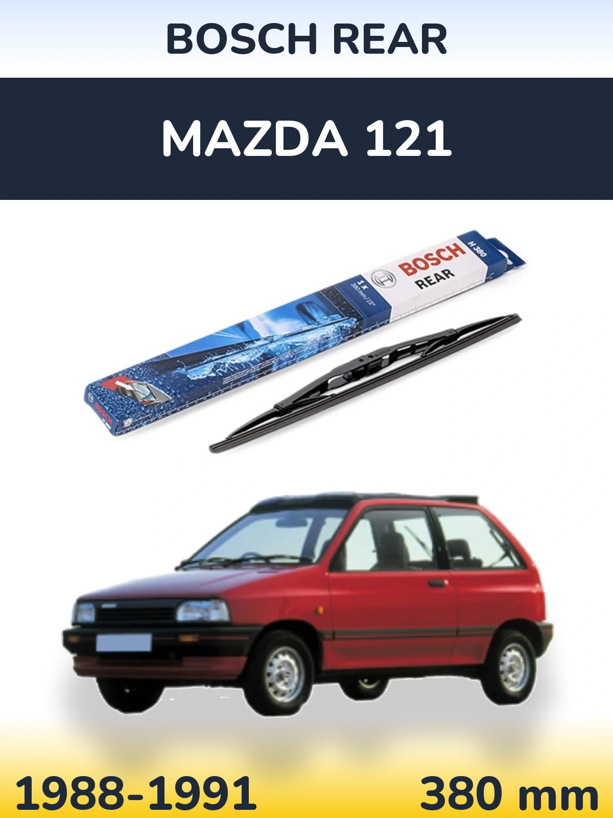 Задний дворник BOSCH Rear 380 мм для Mazda 121 1988-1991