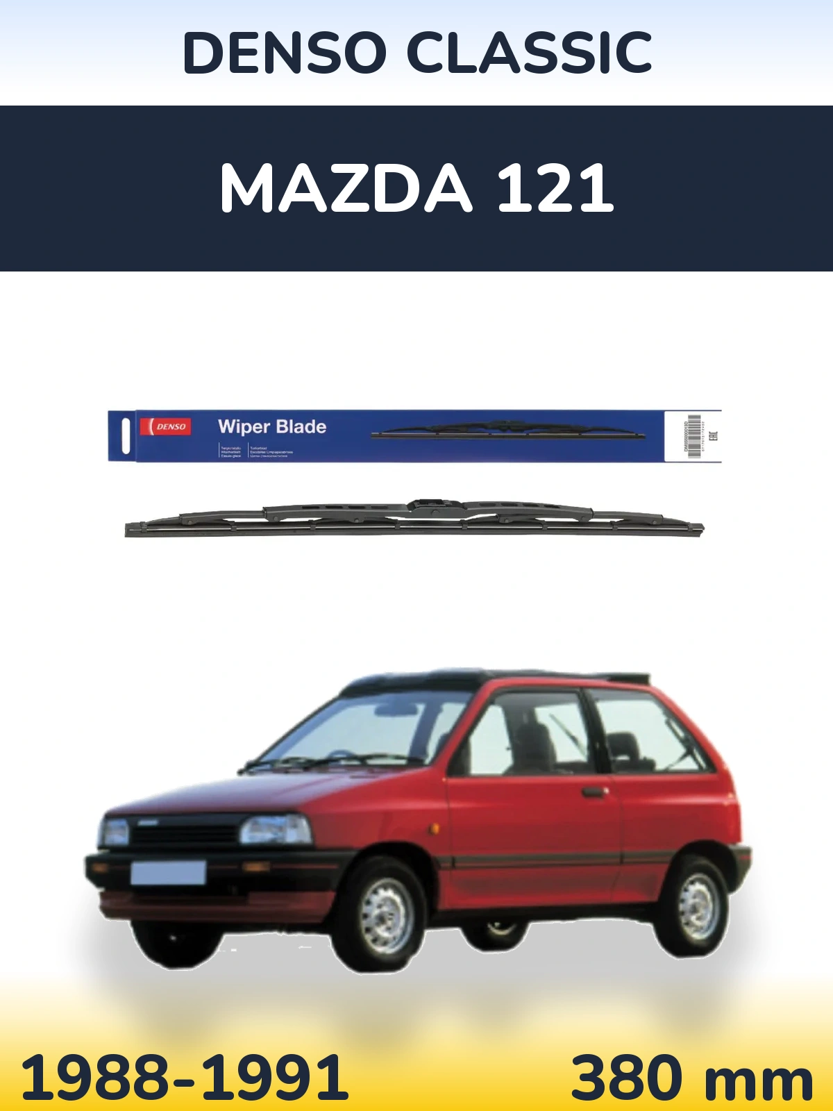 Tylna wycieraczka Denso Classic 380 mm do Mazda 121 1988-1991