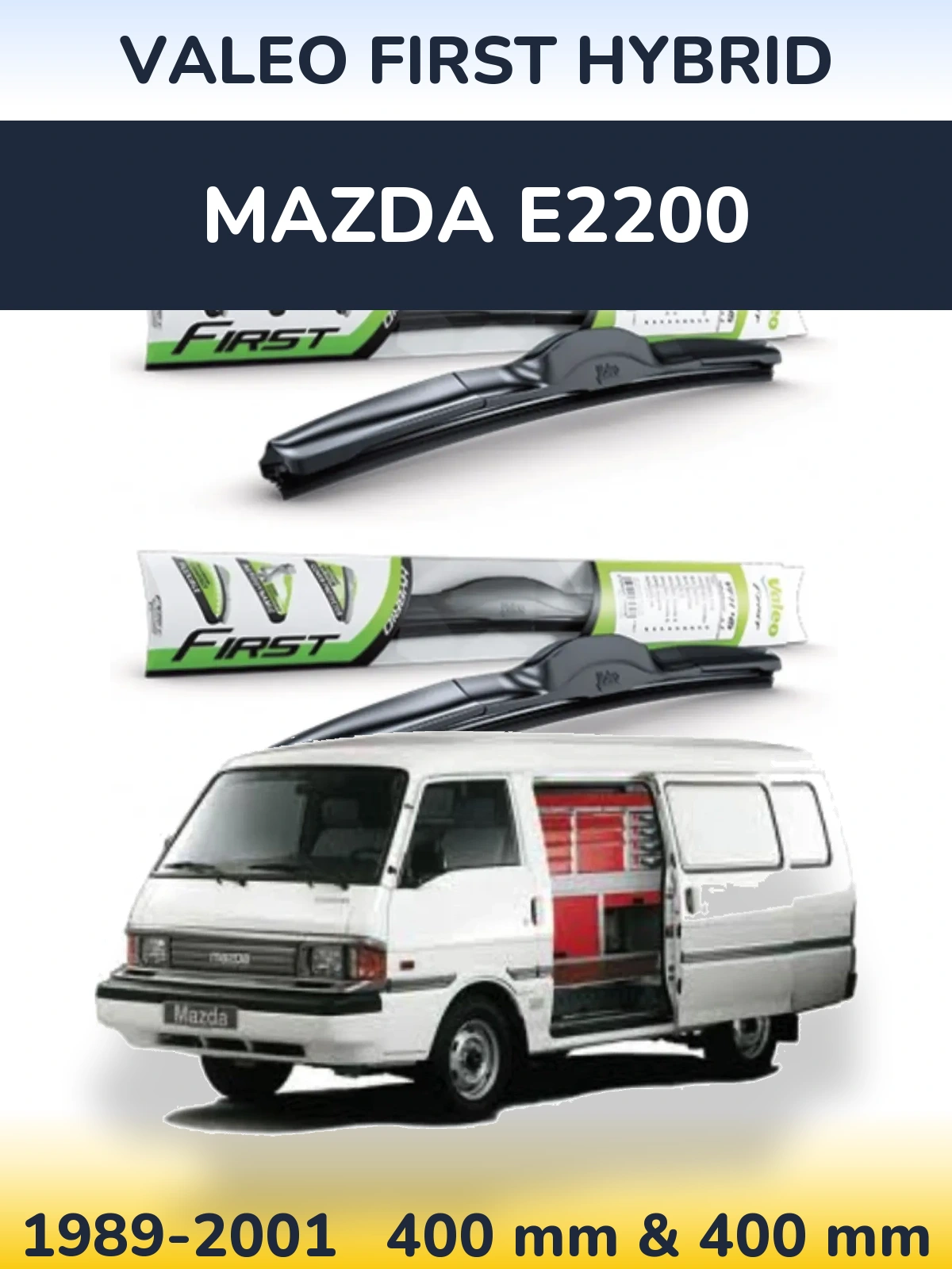 Komplet przednich wycieraczek Valeo First Hybrid 400 & 400 mm do Mazda E2200 1989-2001