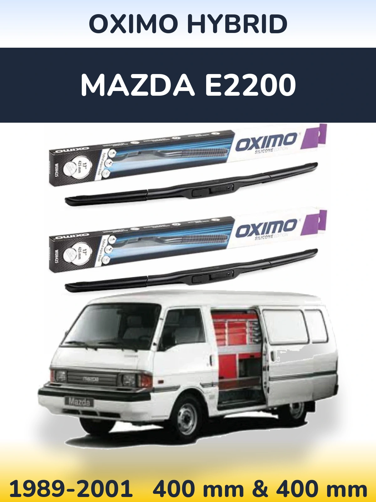 Komplet przednich wycieraczek Oximo Hybrid 400 & 400 mm do Mazda E2200 1989-2001