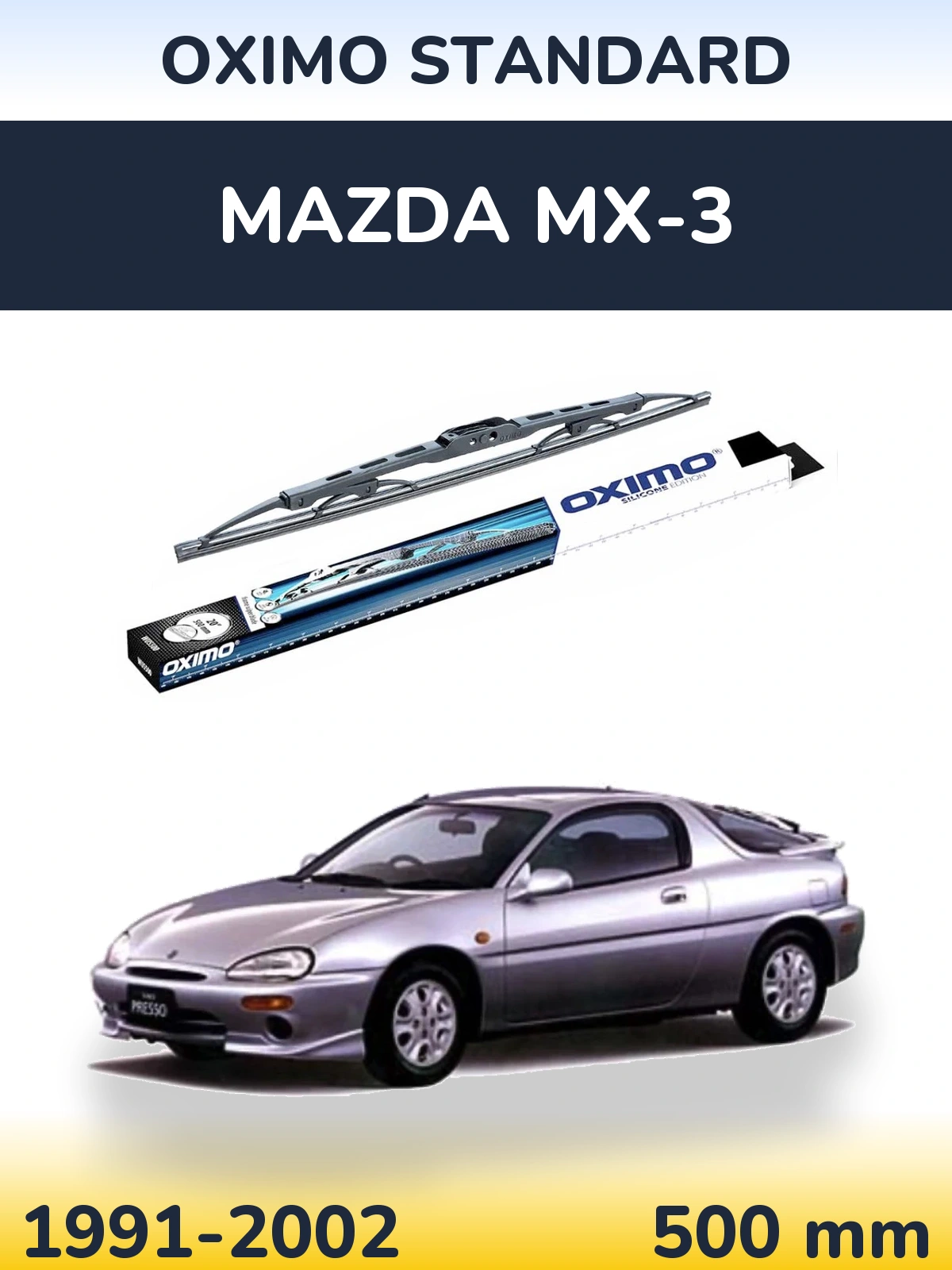 Tylna wycieraczka Oximo Standard 500 mm do Mazda MX-3 1991-2002