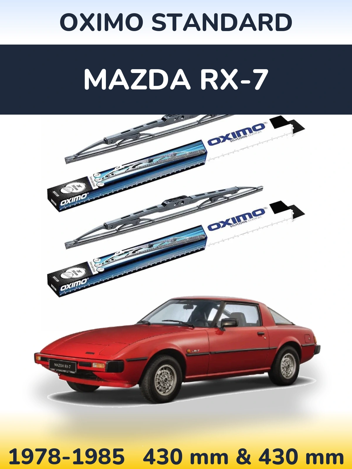 Komplet przednich wycieraczek Oximo Standard 425 & 425 mm do Mazda RX-7 1978-1985