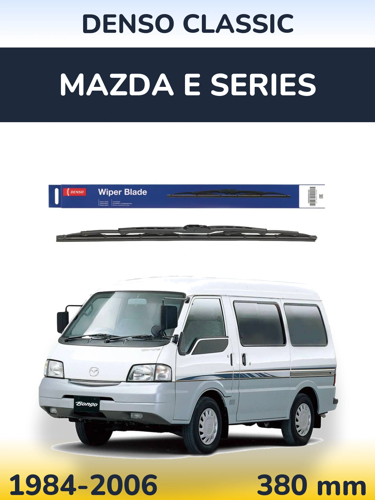 Rear wiper blade Denso Classic 380 mm for Mazda E Series 1984-2006