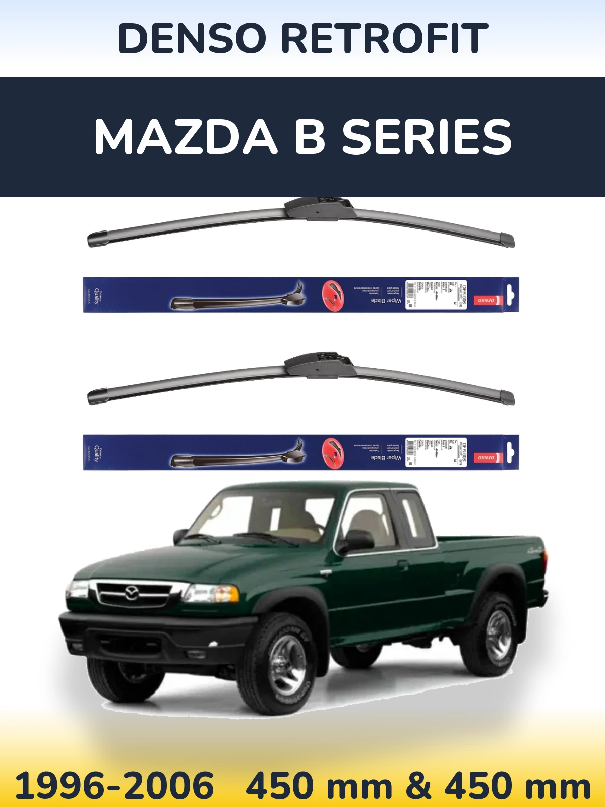 Комплект передних дворников Denso Retrofit 450 & 450 мм для Mazda B Series 1996-2006
