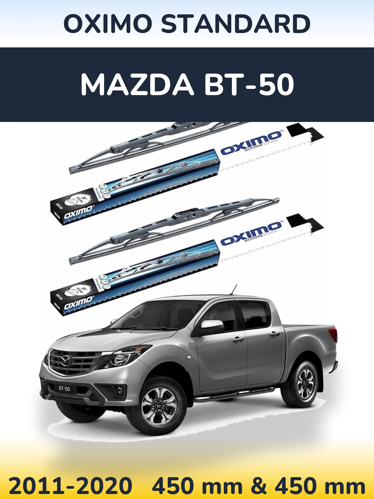 Komplet przednich wycieraczek Oximo Standard 450 & 450 mm do Mazda BT-50 2011-2020