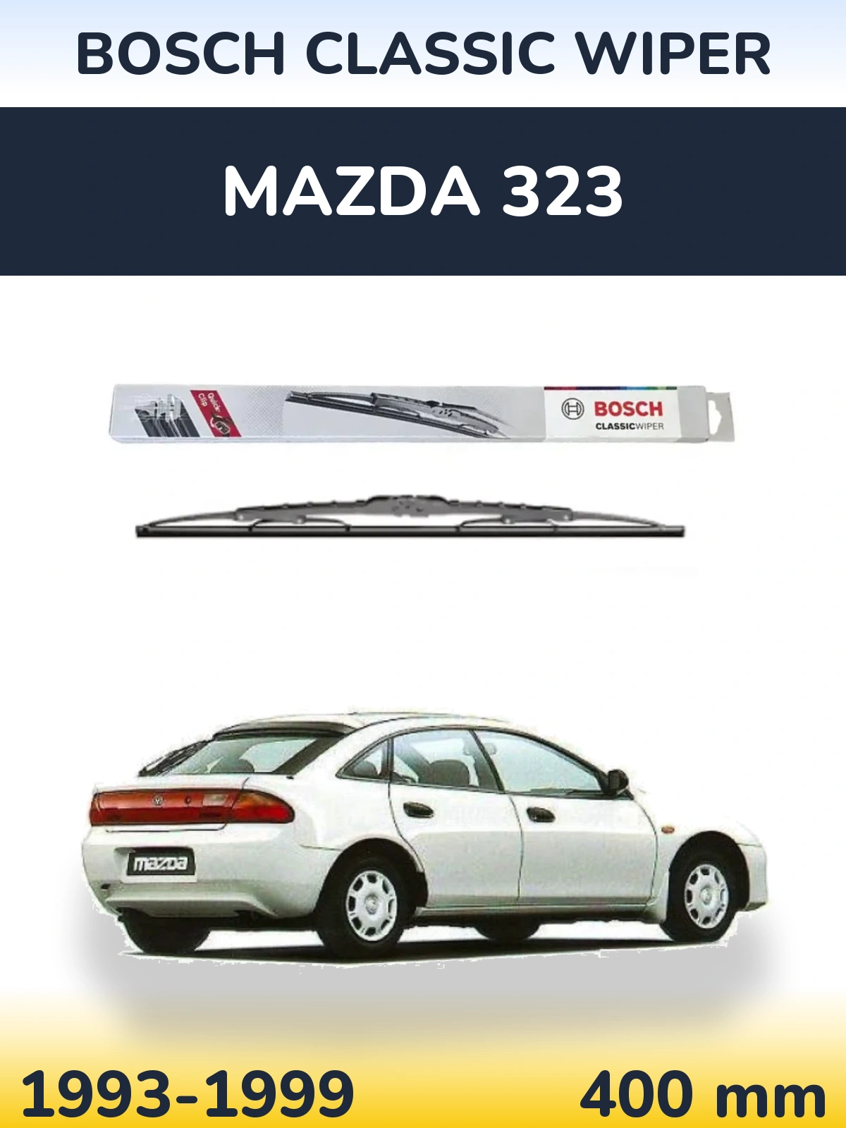 Rear wiper blade BOSCH Classic Wiper 400 mm for Mazda 323 1993-1999