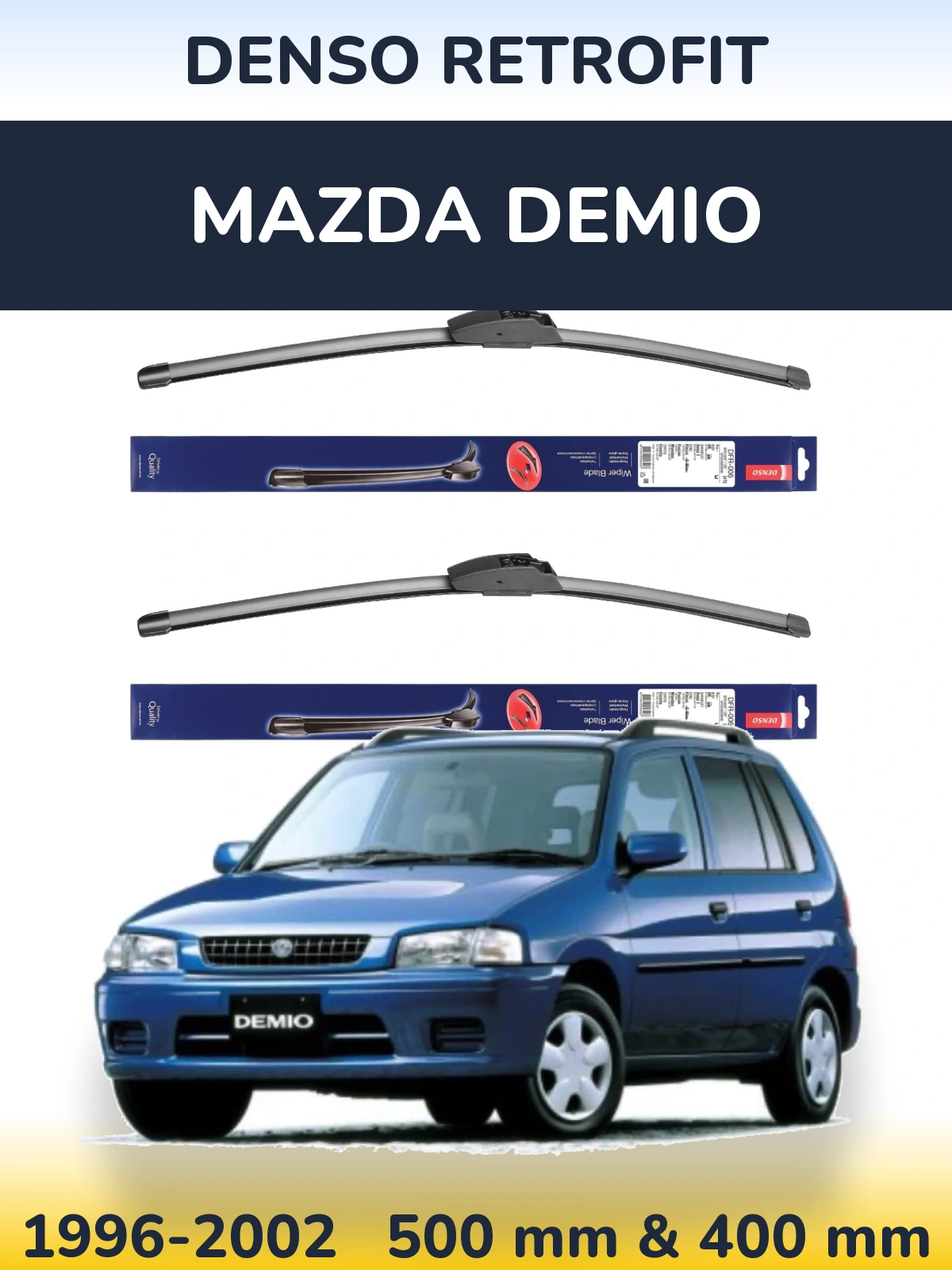 Комплект передних дворников Denso Retrofit 500 & 400 мм для Mazda Demio 1996-2002