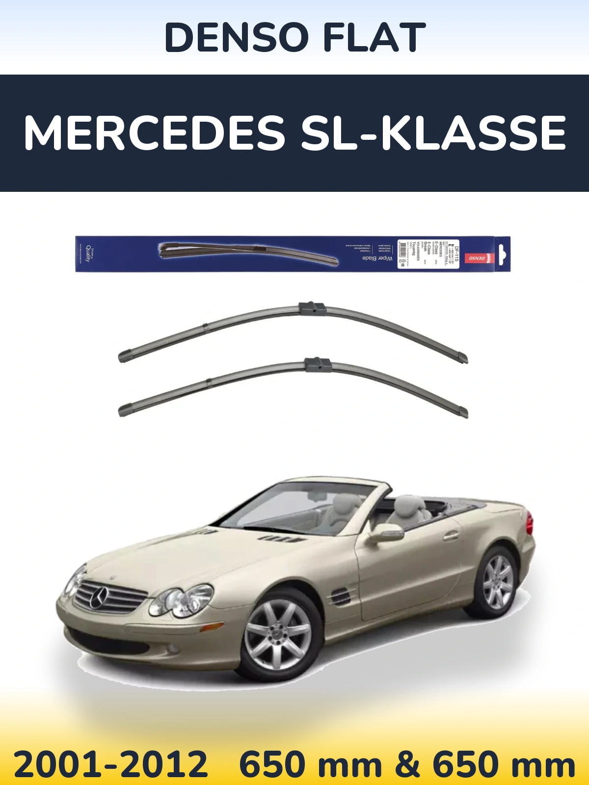 Komplet przednich wycieraczek Denso Flat 650 & 650 mm do Mercedes SL-Klasse 2001-2012