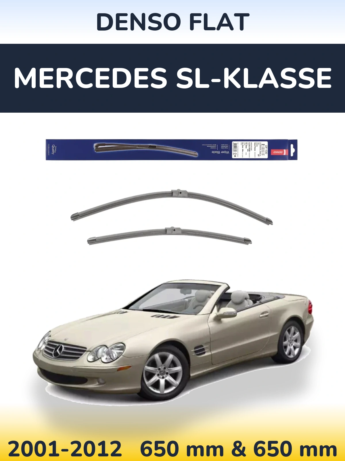Komplet przednich wycieraczek Denso Flat 650 & 650 mm do Mercedes SL-Klasse 2001-2012