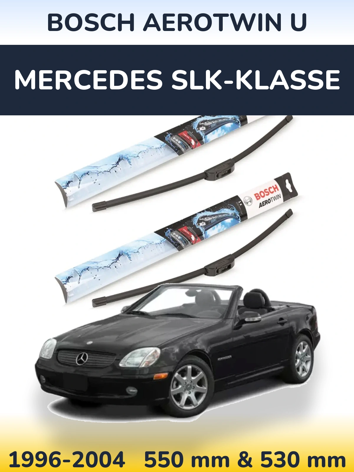 Комплект передних дворников BOSCH AeroTwin U 550 & 530 мм для Mercedes SLK-Klasse 1996-2004