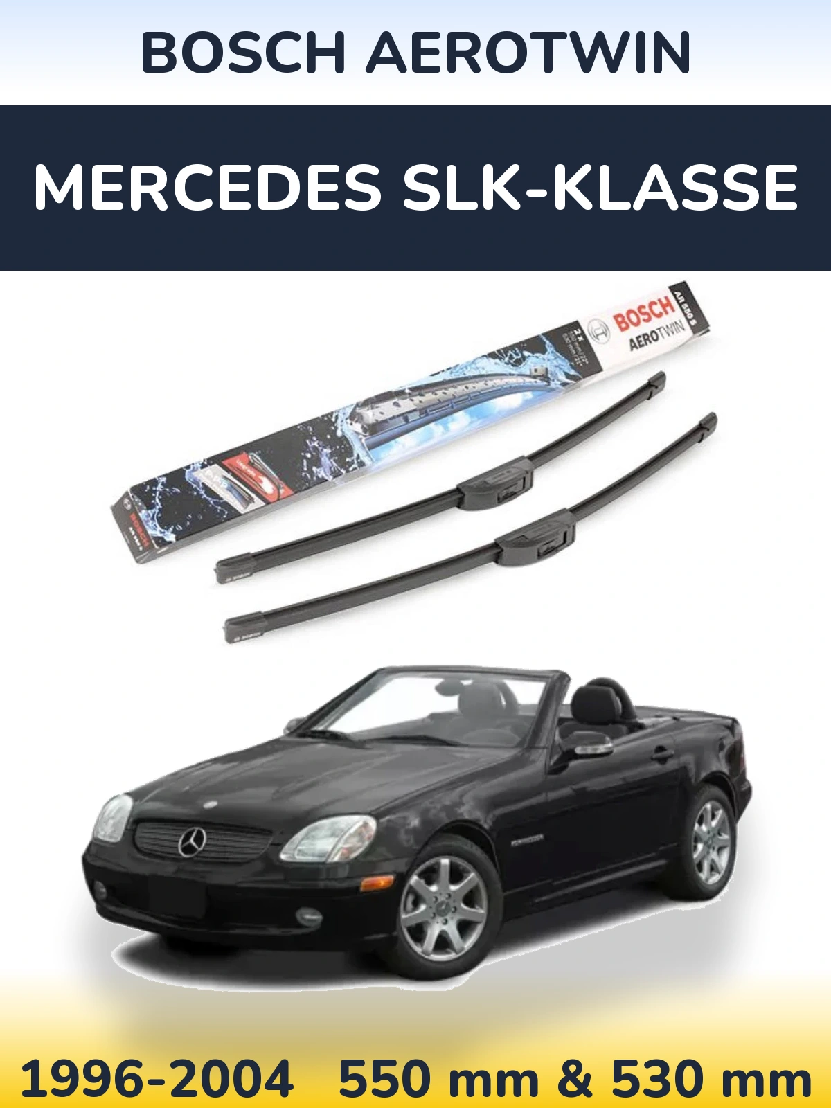 Комплект передних дворников BOSCH AeroTwin 550 & 530 мм для Mercedes SLK-Klasse 1996-2004