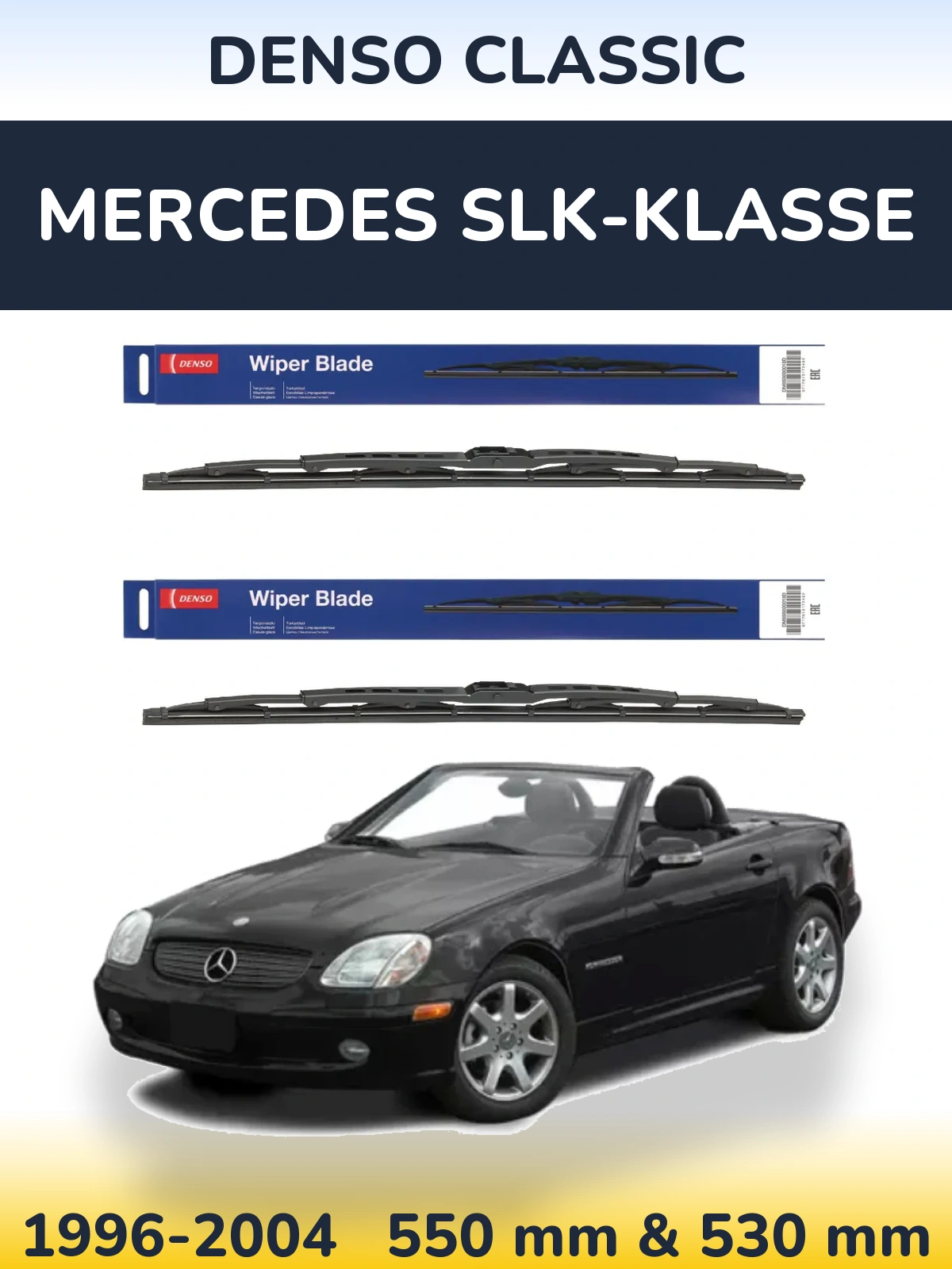 Komplet przednich wycieraczek Denso Classic 550 & 530 mm do Mercedes SLK-Klasse 1996-2004