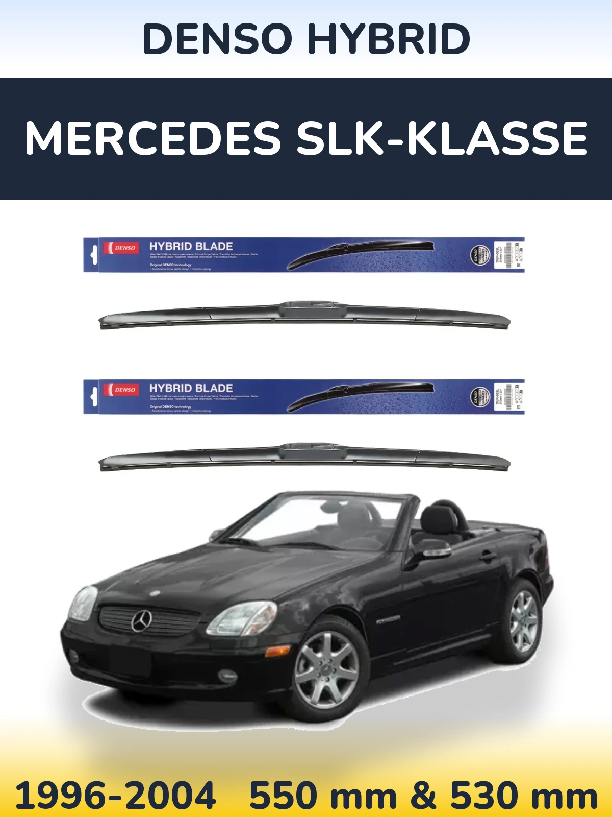 Комплект передних дворников Denso Hybrid 550 & 530 мм для Mercedes SLK-Klasse 1996-2004