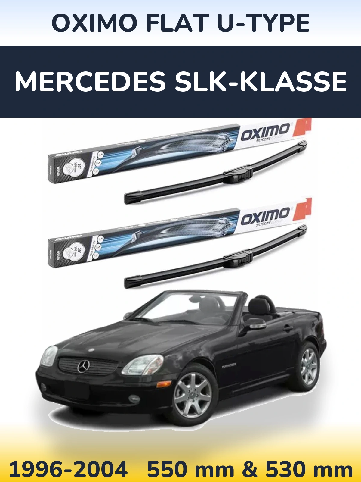 Komplet przednich wycieraczek Oximo Flat U-type 550 & 530 mm do Mercedes SLK-Klasse 1996-2004