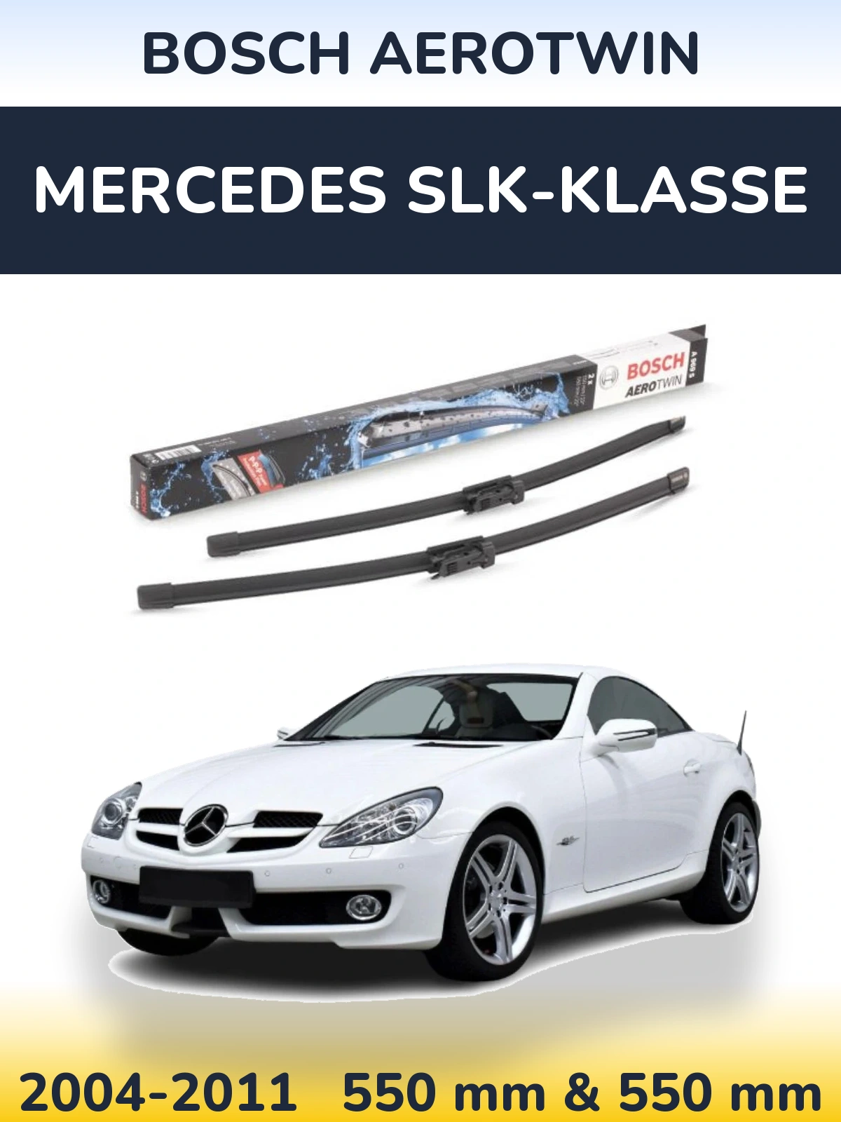 Комплект передних дворников BOSCH AeroTwin 550 & 550 мм для Mercedes SLK-Klasse 2004-2011