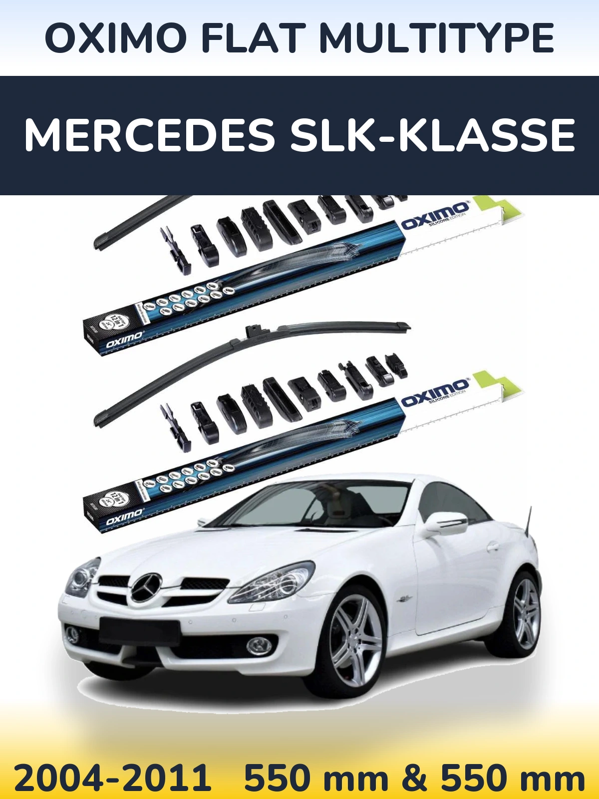 Komplet przednich wycieraczek Oximo Flat MultiType 550 & 550 mm do Mercedes SLK-Klasse 2004-2011