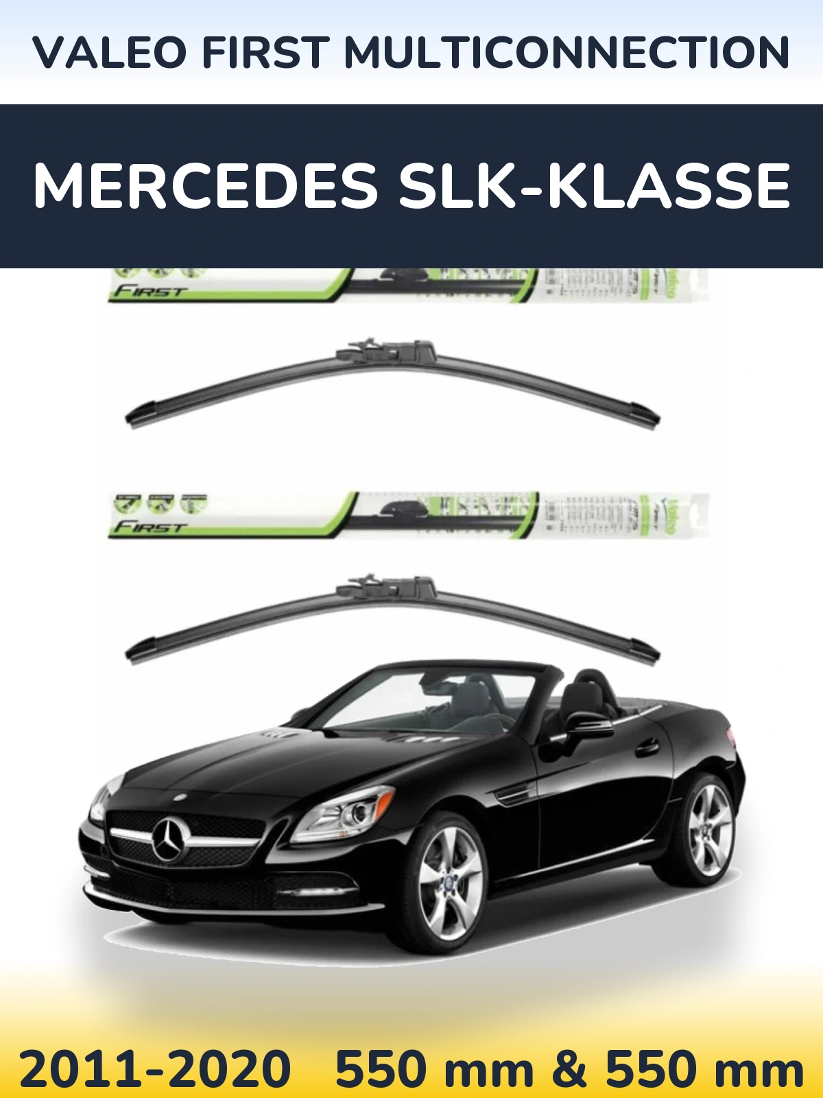 Komplet przednich wycieraczek Valeo First MultiConnection 550 & 550 mm do Mercedes SLK-Klasse 2011-2020