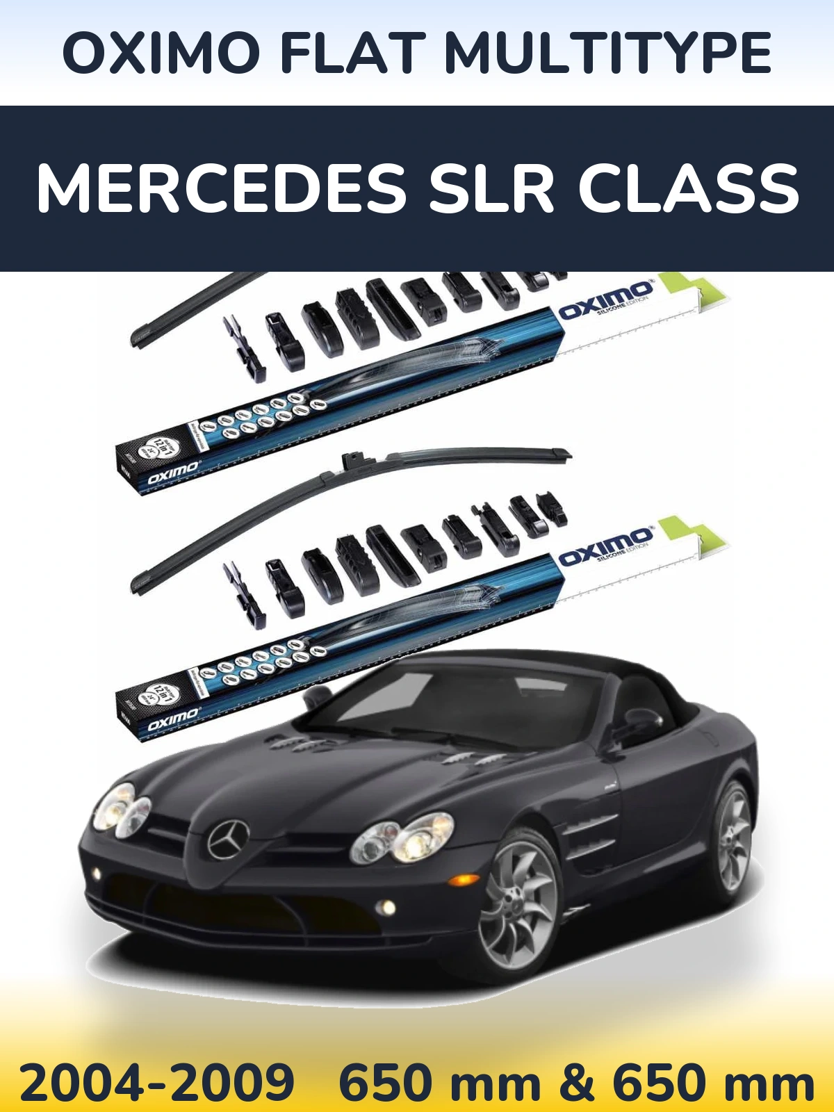 Komplet przednich wycieraczek Oximo Flat MultiType 650 & 650 mm do Mercedes Klasa SLR 2004-2009