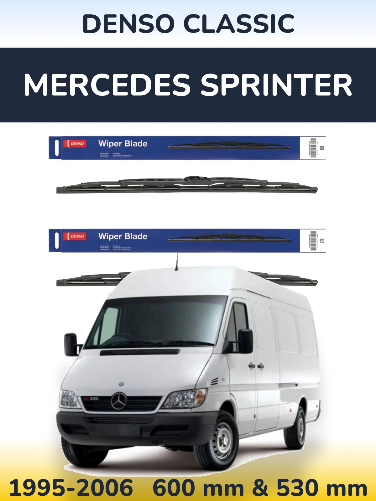Komplet przednich wycieraczek Denso Classic 600 & 530 mm do Mercedes Sprinter 1995-2006