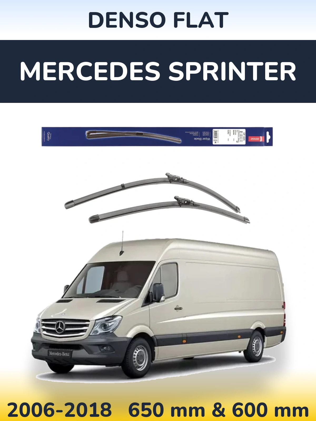 Komplet przednich wycieraczek Denso Flat 650 & 600 mm do Mercedes Sprinter 2006-2018