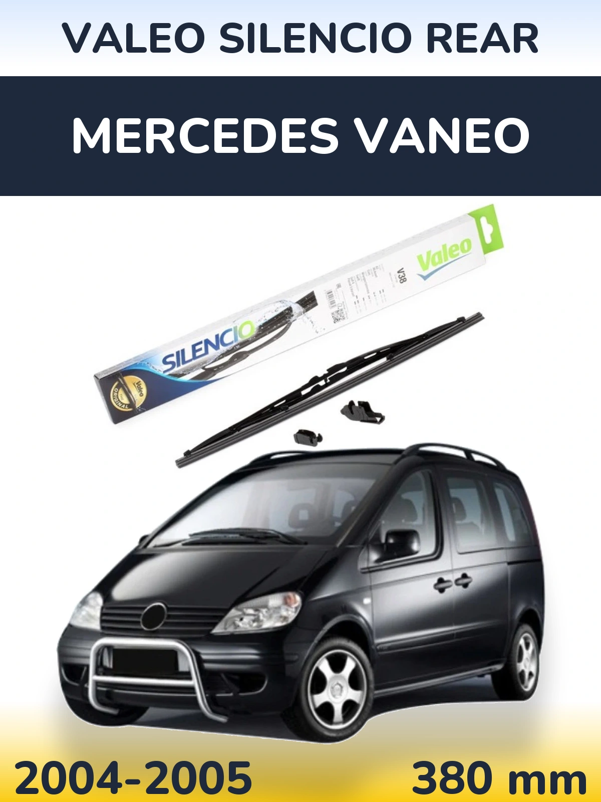 Rear wiper blade Valeo Silencio Rear 380 mm for Mercedes Vaneo 2004-2005