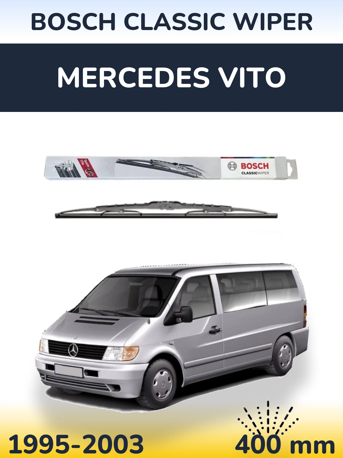 Tylna wycieraczka BOSCH Classic Wiper 400 mm do Mercedes Vito 1995-2003