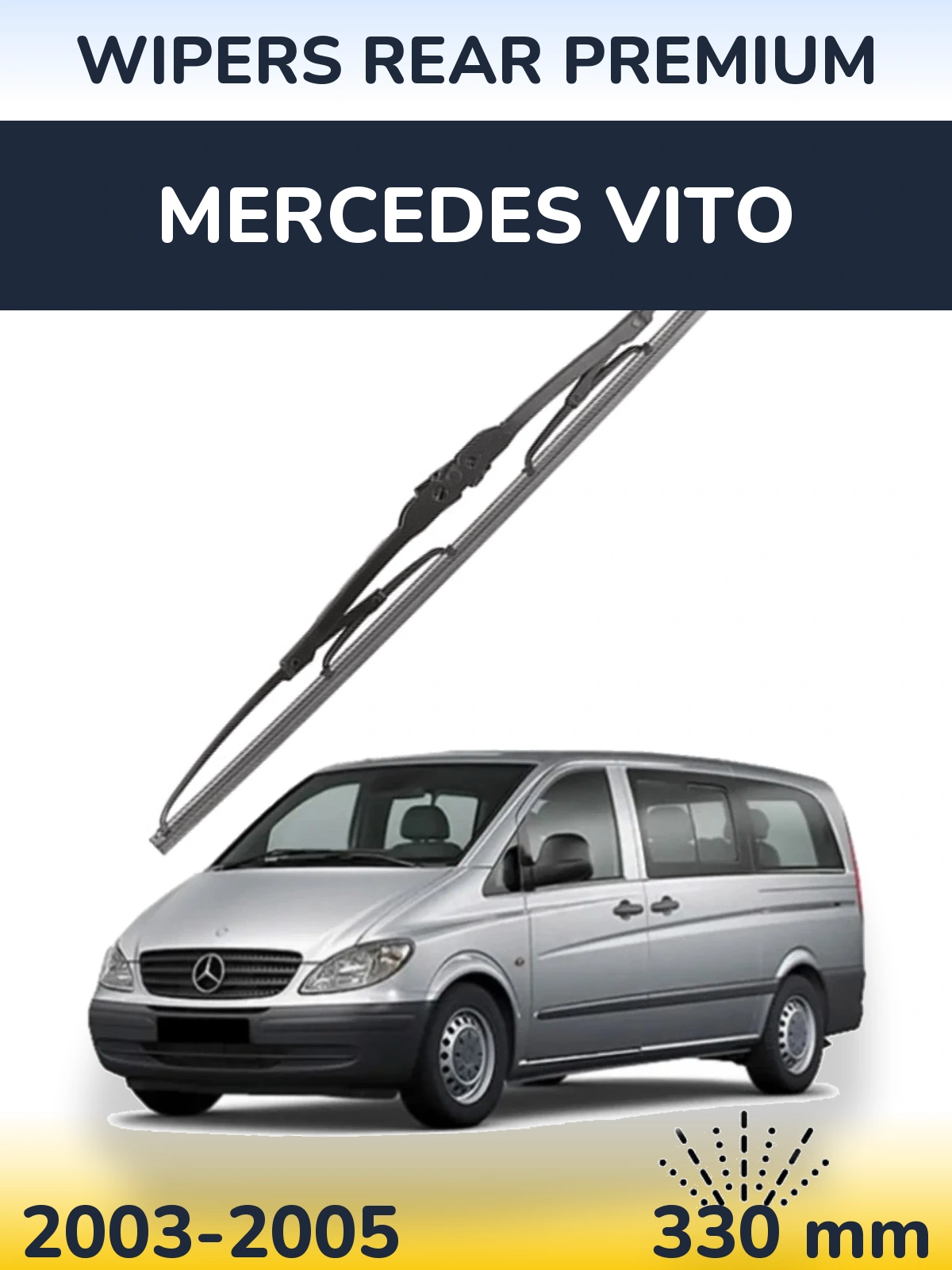 Задний дворник WIPERS REAR PREMIUM 330 мм для Mercedes Vito 2003-2005