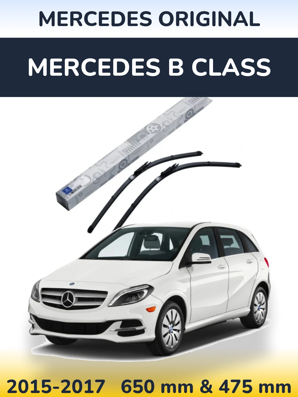 Komplet przednich wycieraczek Mercedes OEM Mercedes Original 650 & 475 mm do Mercedes Klasa B 2015-2017