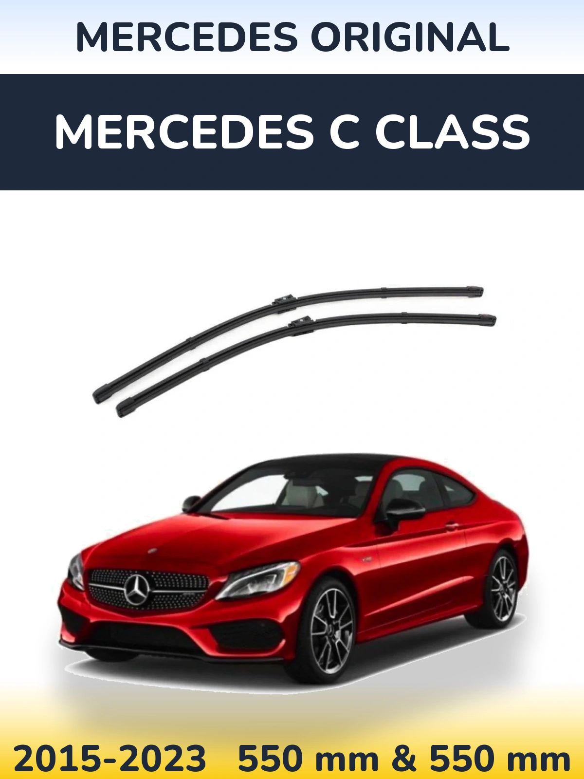 Komplet przednich wycieraczek Mercedes OEM Mercedes Original 550 & 550 mm do Mercedes Klasa C 2015-2023