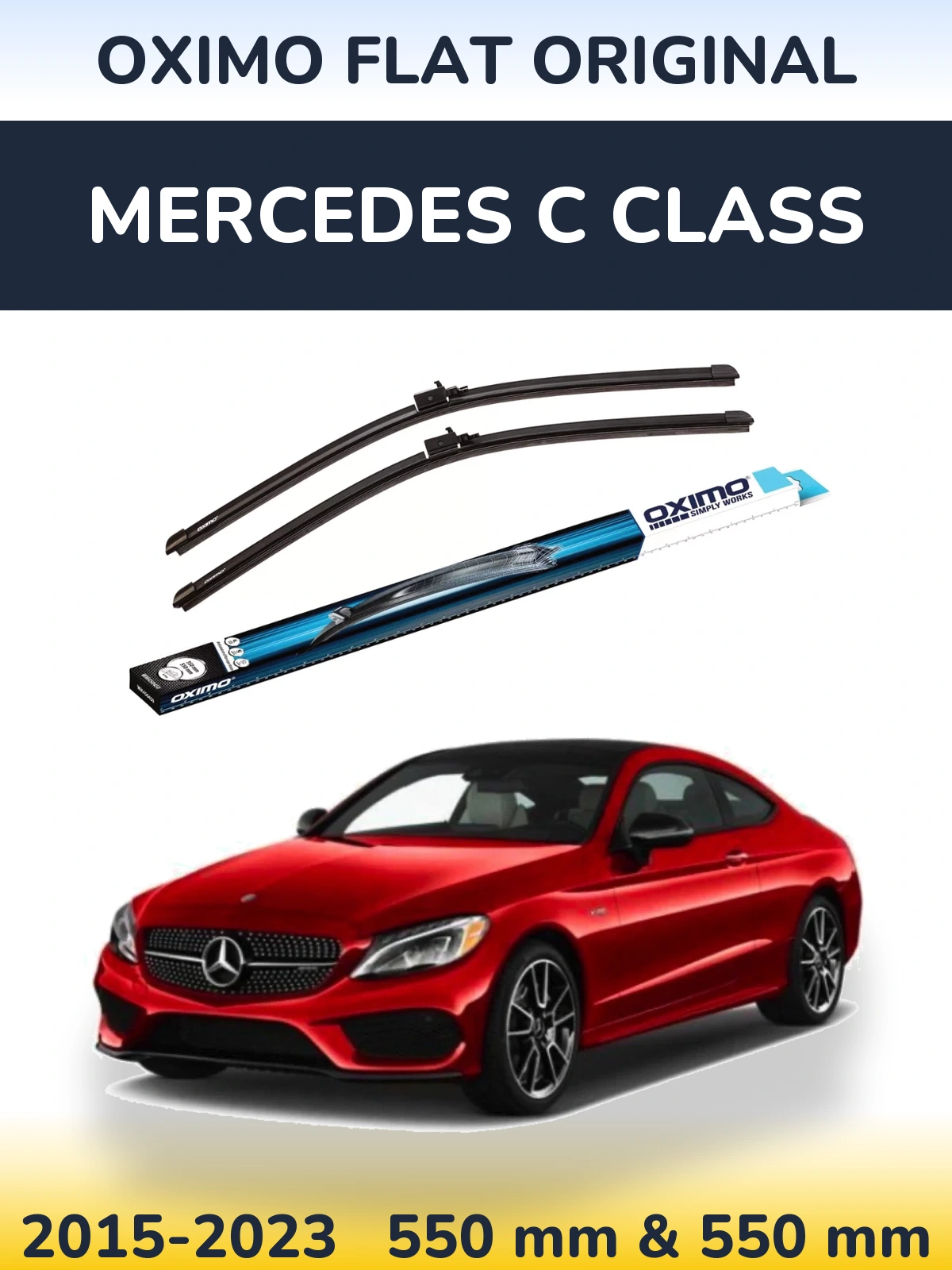 Komplet przednich wycieraczek Oximo Flat Original 550 & 550 mm do Mercedes Klasa C 2015-2023
