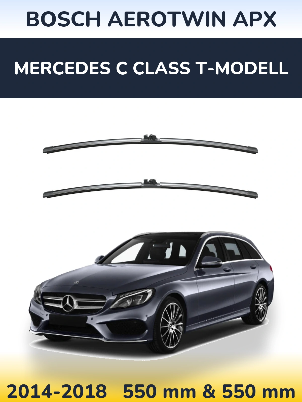 Komplet przednich wycieraczek BOSCH AeroTwin APX 550 & 550 mm do Mercedes Klasa C T-Modell 2014-2018