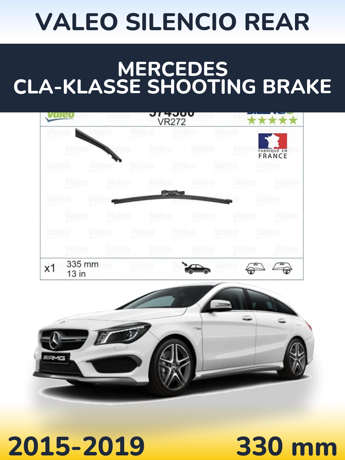 Задний дворник Valeo Silencio Rear 330 мм для Mercedes CLA-Klasse Shooting Brake 2015-2019
