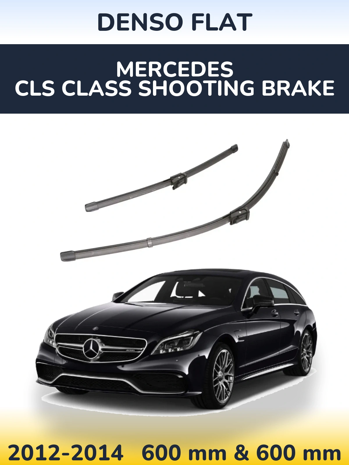 Комплект передних дворников Denso Flat 600 & 600 мм для Mercedes CLS Class Shooting Brake 2012-2014