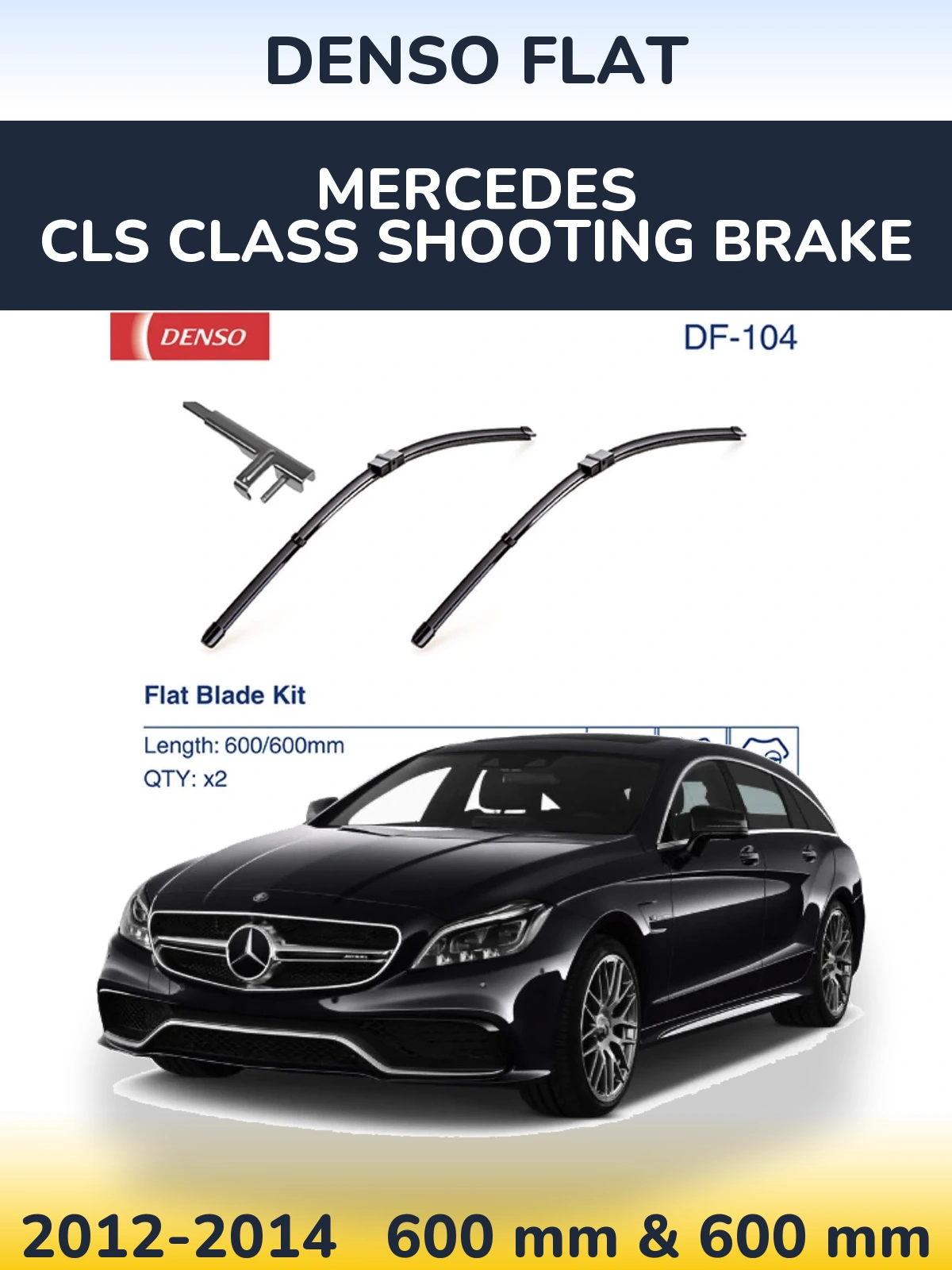 Komplet przednich wycieraczek Denso Flat 600 & 600 mm do Mercedes Klasa CLS Shooting Brake 2012-2014