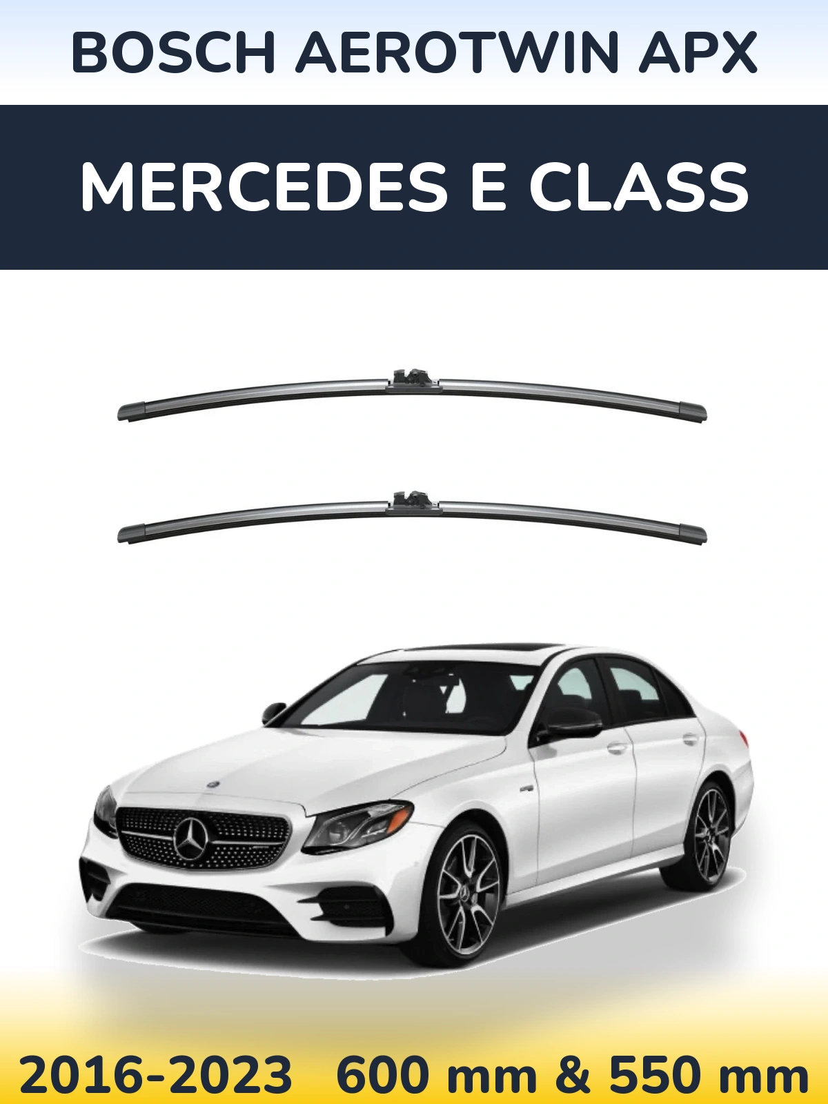 Komplet przednich wycieraczek BOSCH AeroTwin APX 600 & 550 mm do Mercedes Klasa E 2016-2023