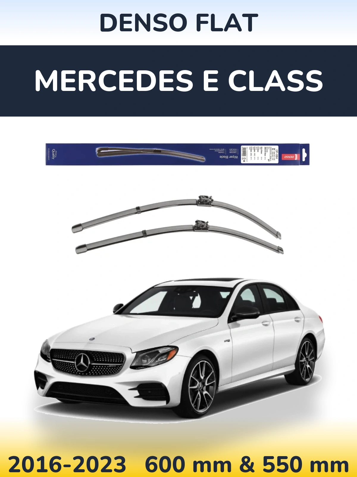 Komplet przednich wycieraczek Denso Flat 600 & 550 mm do Mercedes Klasa E 2016-2023