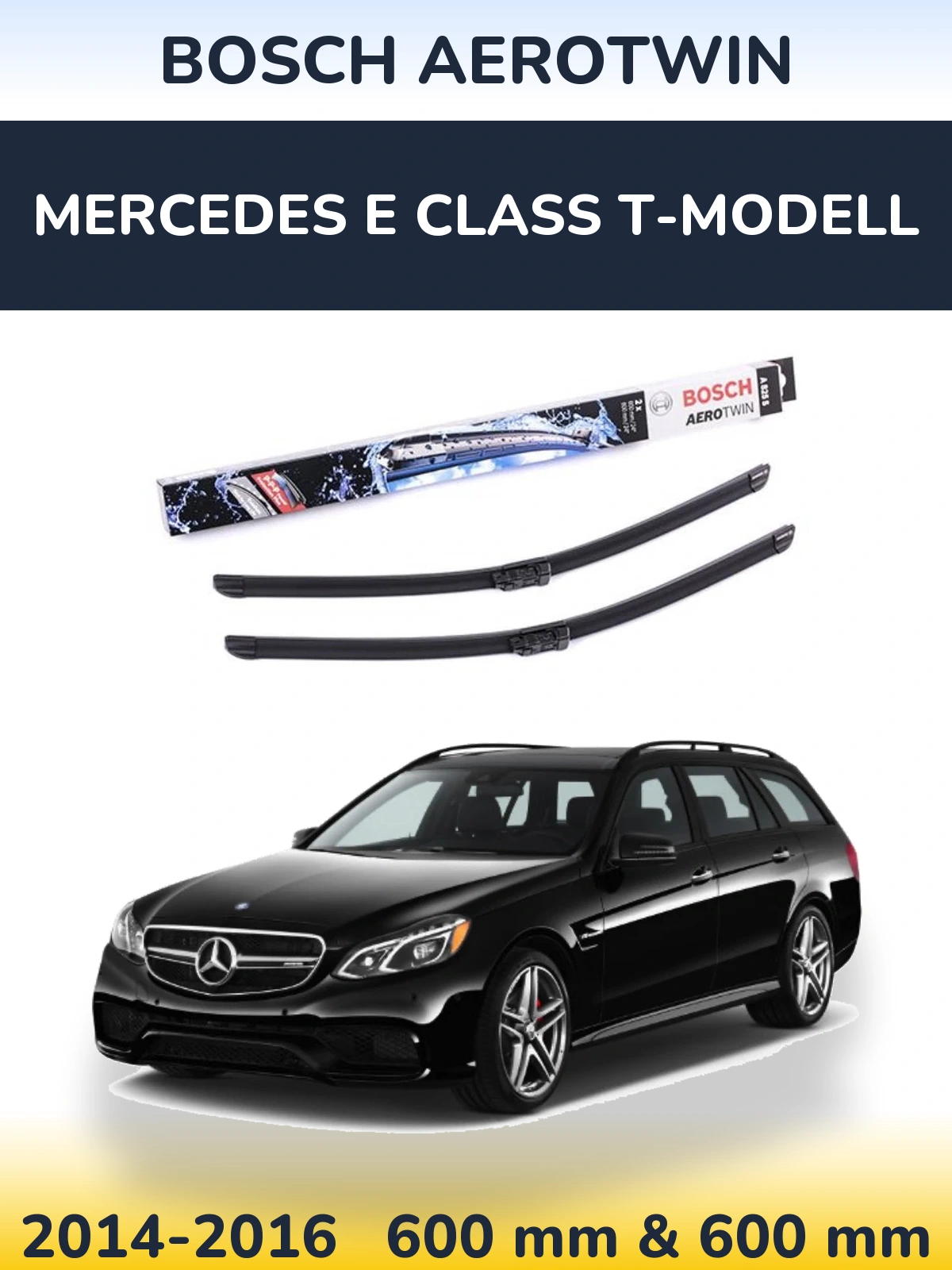 Komplet przednich wycieraczek BOSCH AeroTwin 600 & 600 mm do Mercedes Klasa E T-Modell 2014-2016