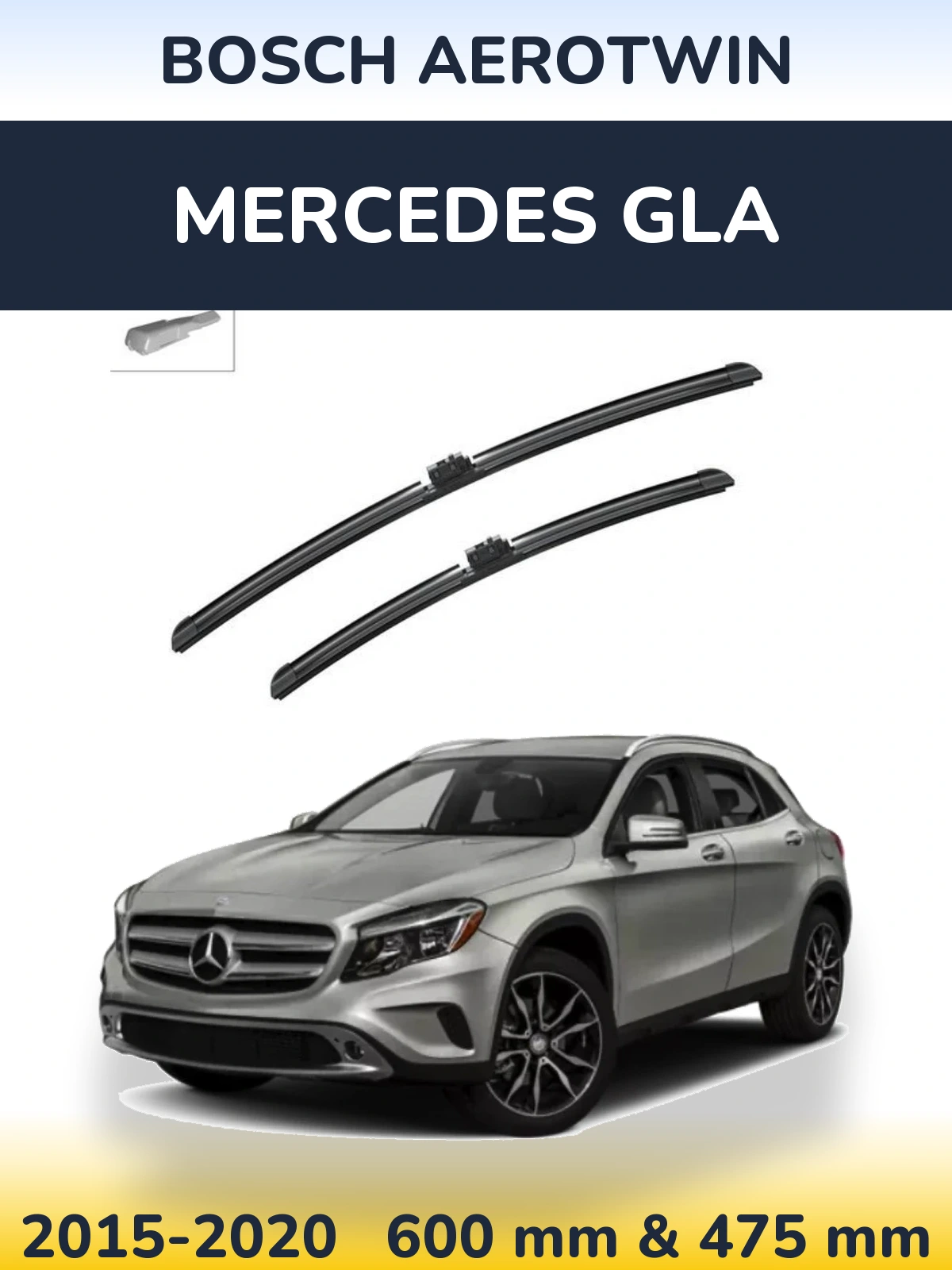 Komplet przednich wycieraczek BOSCH AeroTwin 600 & 475 mm do Mercedes GLA 2015-2020