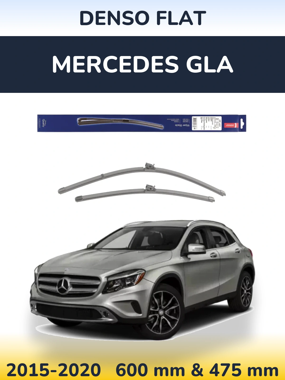 Komplet przednich wycieraczek Denso Flat 600 & 475 mm do Mercedes GLA 2015-2020