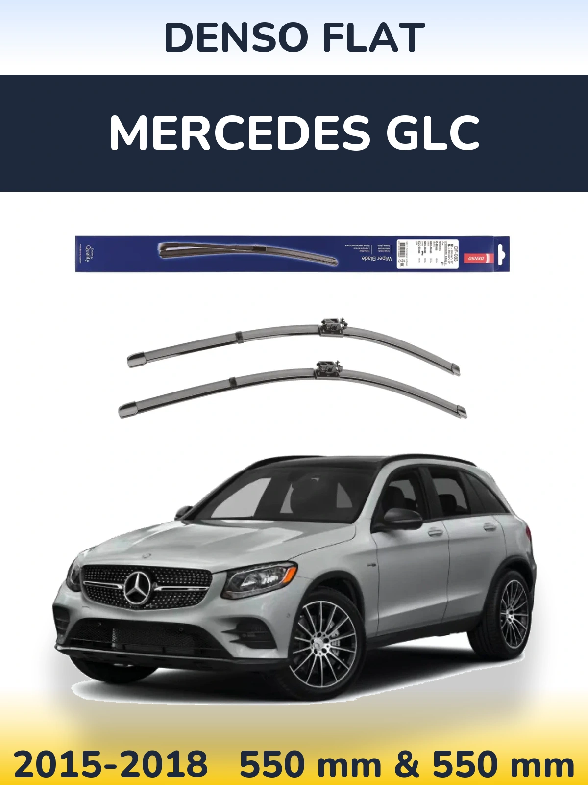 Komplet przednich wycieraczek Denso Flat 550 & 550 mm do Mercedes GLC 2015-2018