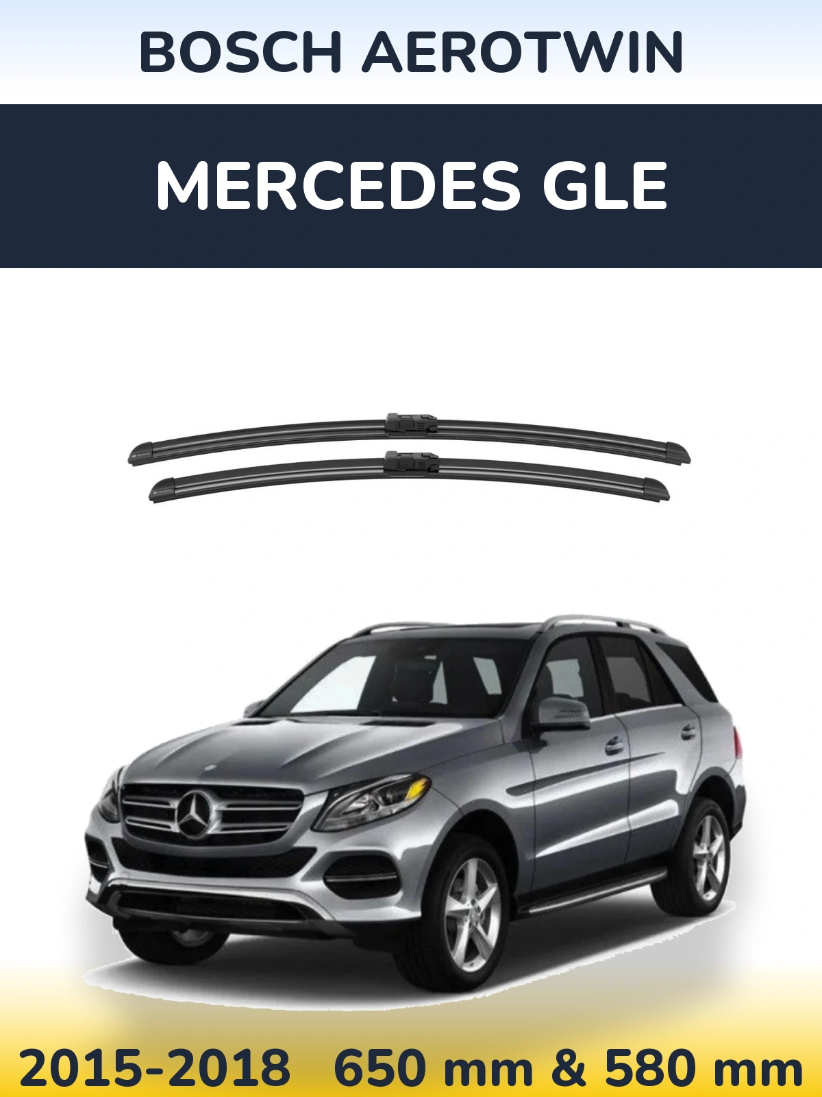 Komplet przednich wycieraczek BOSCH AeroTwin 650 & 580 mm do Mercedes GLE 2015-2018